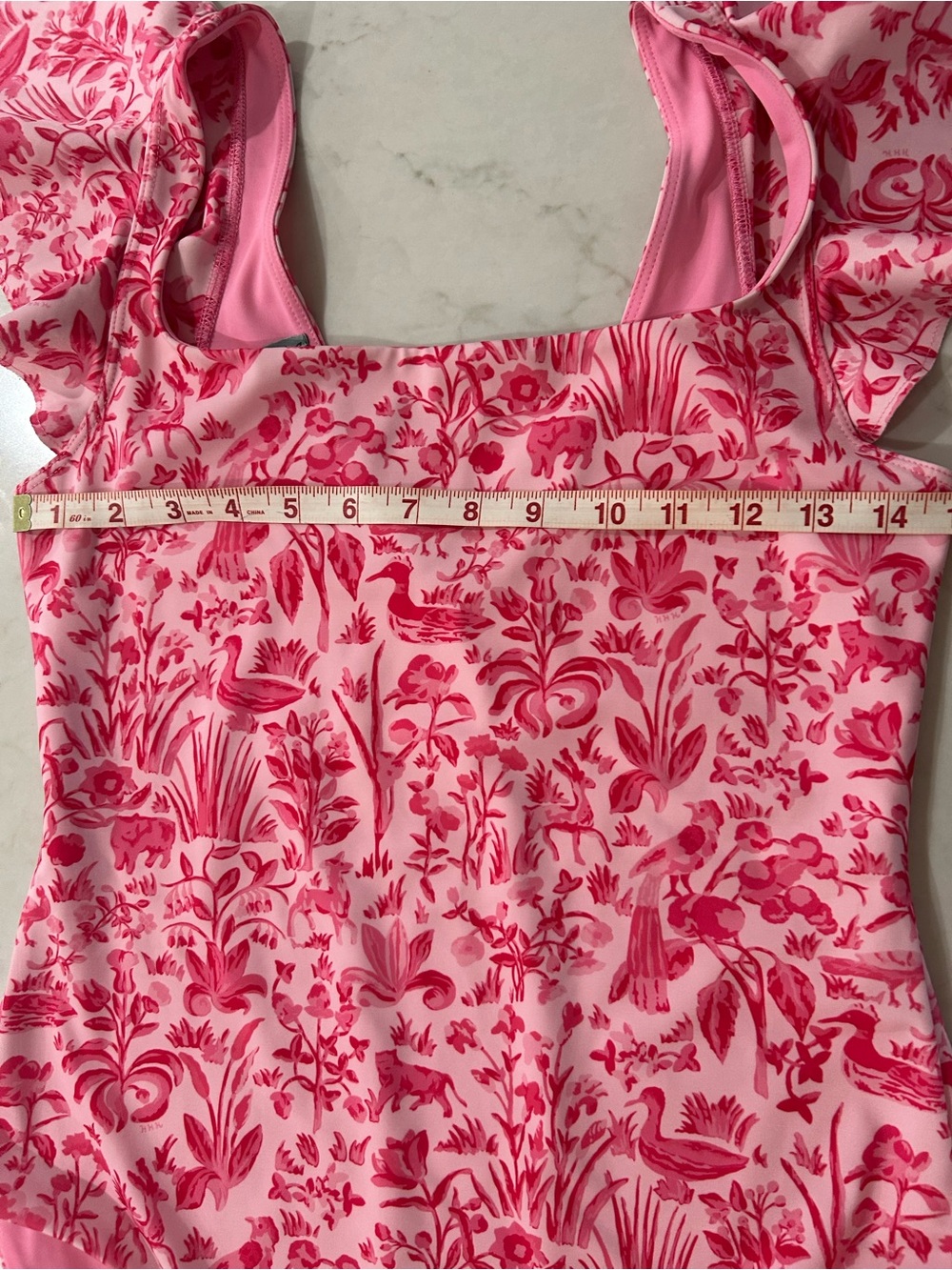 EUC Hill House Palm Beach Pink Sherwood Forest Rosie swimsuit & pool skirt M - Picture 5 of 7
